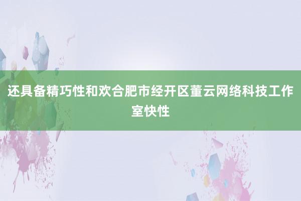 还具备精巧性和欢合肥市经开区董云网络科技工作室快性