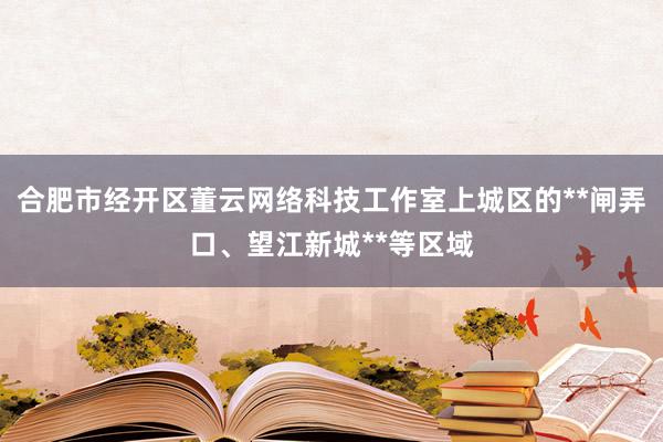 合肥市经开区董云网络科技工作室上城区的**闸弄口、望江新城**等区域